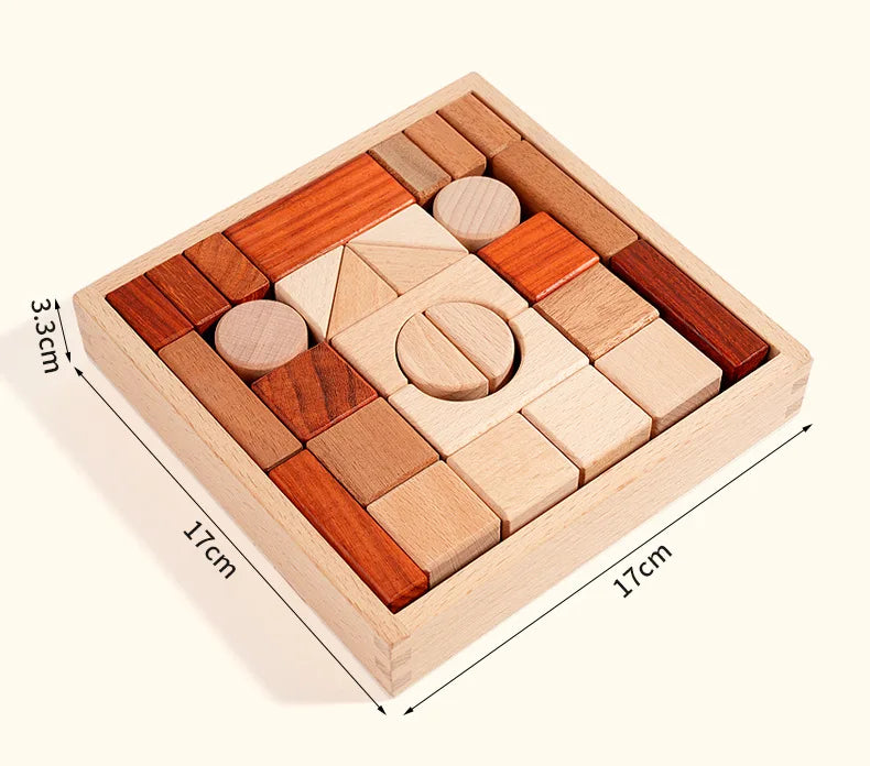 Kawaii 100Pcs Unpainted Beech Wooden Large Building Blocks Toddler Stacking Construction Preschool Educational Gift
