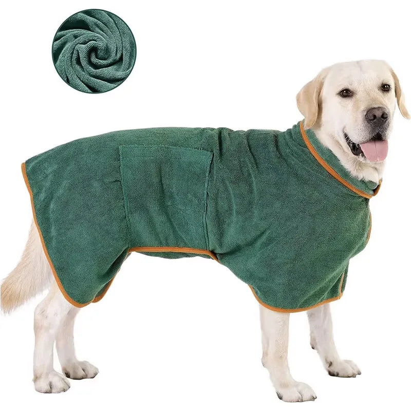 Super Absorbent Pet Towel Bathrobe for Large Dogs All-over Wrap Quick Drying Breathable Year-round Cleaning Dog Bathrobe Towels