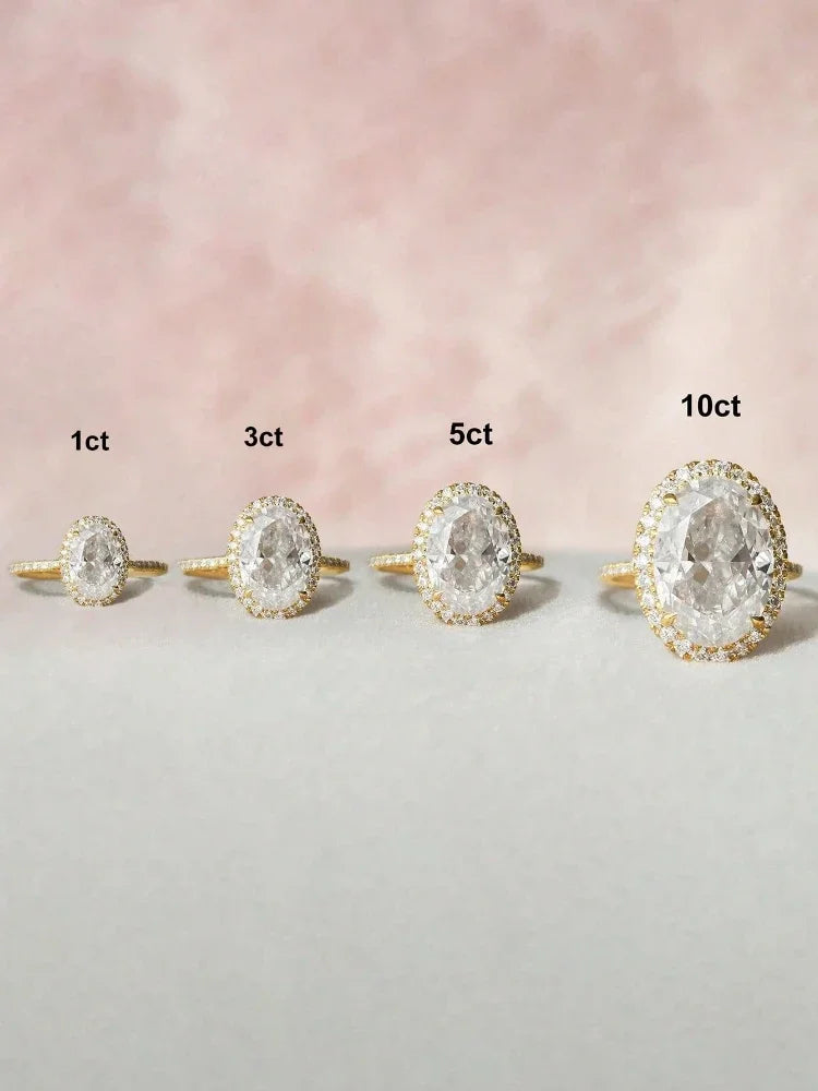925 Sterling Silver Fashion Oval Shiny Full Zircon Ring For Women Match Daily Outfits Party Luxury High Quality Fine Jewelry