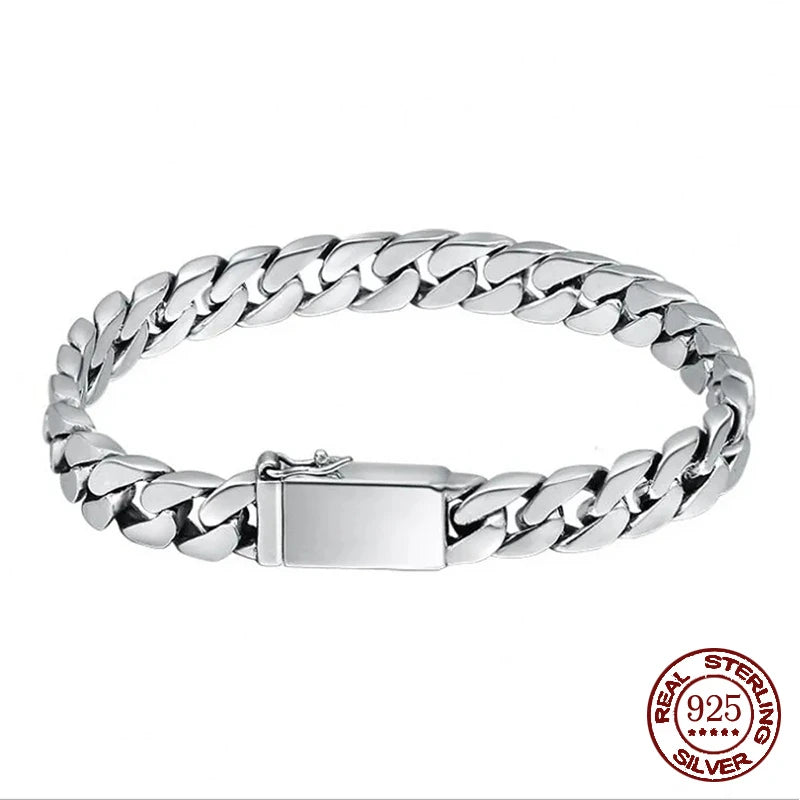 100% S925 Sterling Silver Necklace 7/810MM Punk 925 Silver Chains Original Certified Silver Jewelry Gifts Factory Price