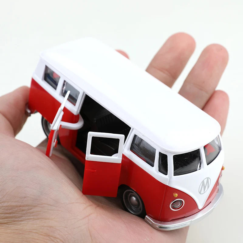 (bagged)1:38 Classical T1 Bus, Alloy Model Car, Simulated vehicle, children's alloy car, boy's toy model, car ornaments