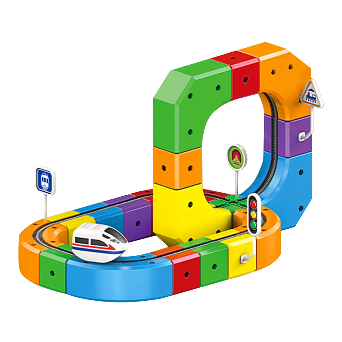 Electric Magnetic Track Set with Anti-Gravity Vehicles 100+ Pieces STEM Building Toys DIY Railway Toy Gift Box For Kids Gift