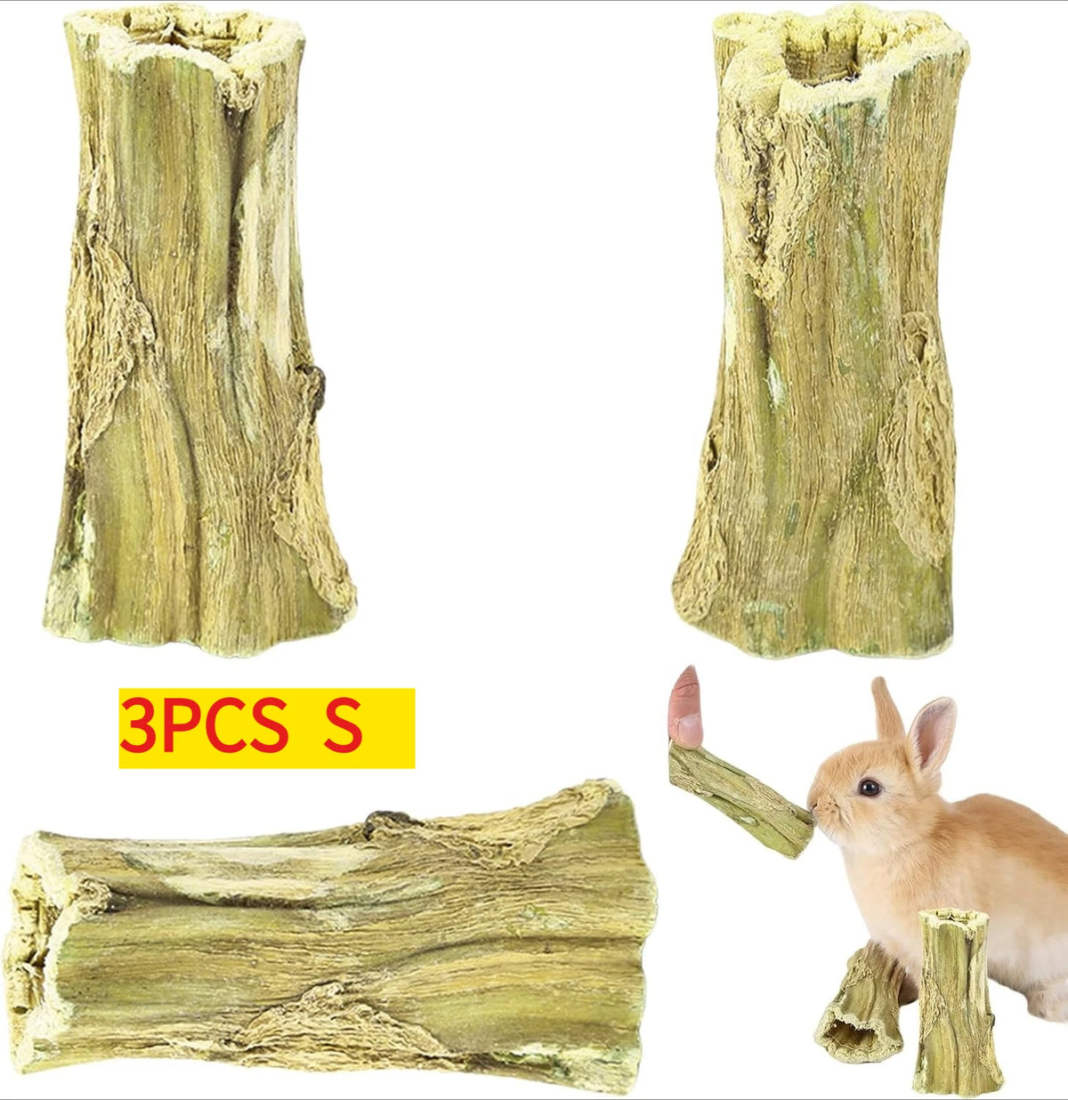 Natural Bunny Chew Toys,Organic Papaya Wood Chew Sticks Hamster Chew Toy for Teeth Hamster Guinea Pig Rat Gerbils