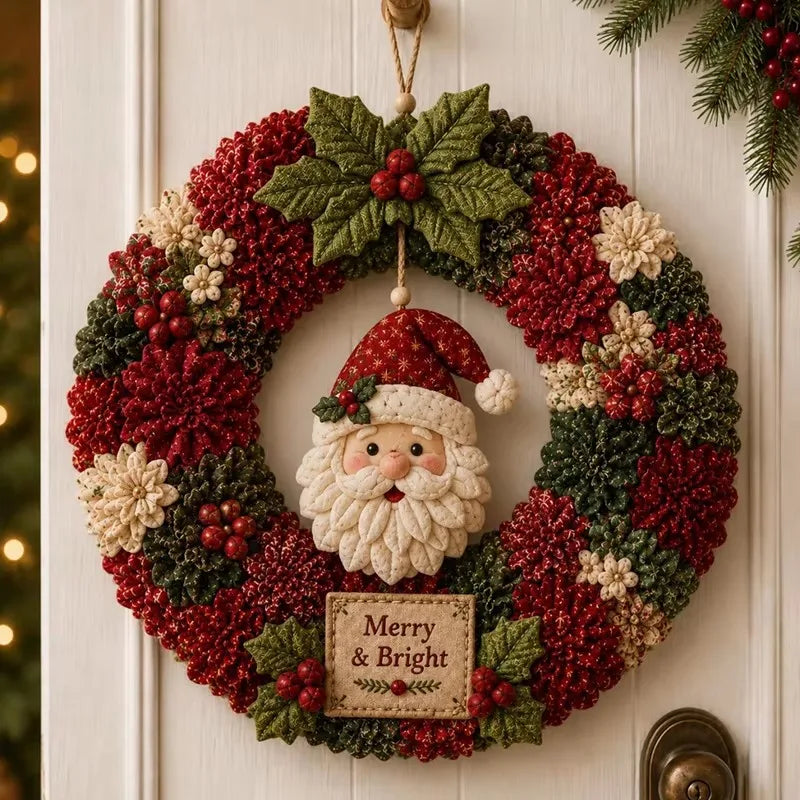 3D Christmas Fabric Poke Art Kit No-Sew Christmas Craft Holiday Door Decor Holiday Family Craft Art Kit Christmas Gift