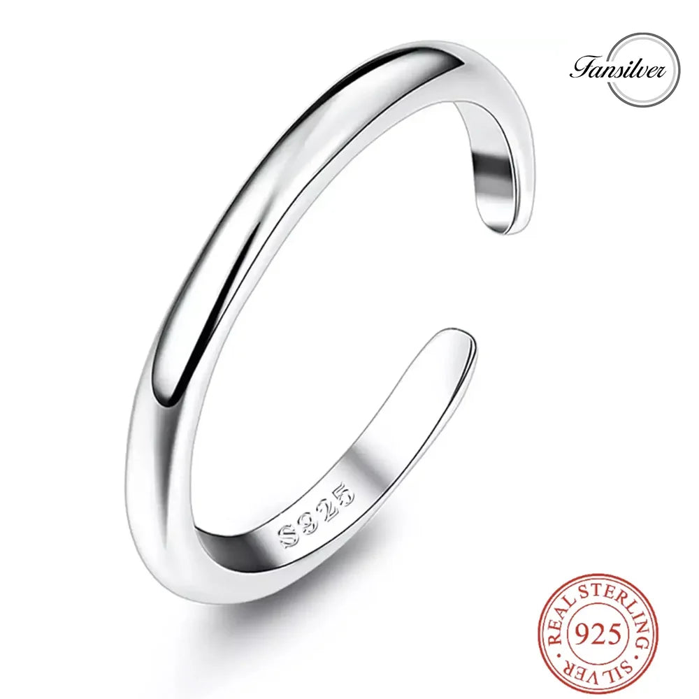 Fansilver S925 Sterling Silver Toe Rings for Women Adjustable White Gold Plated Flower Summer Beach Open Toe Rings Foot Jewelry