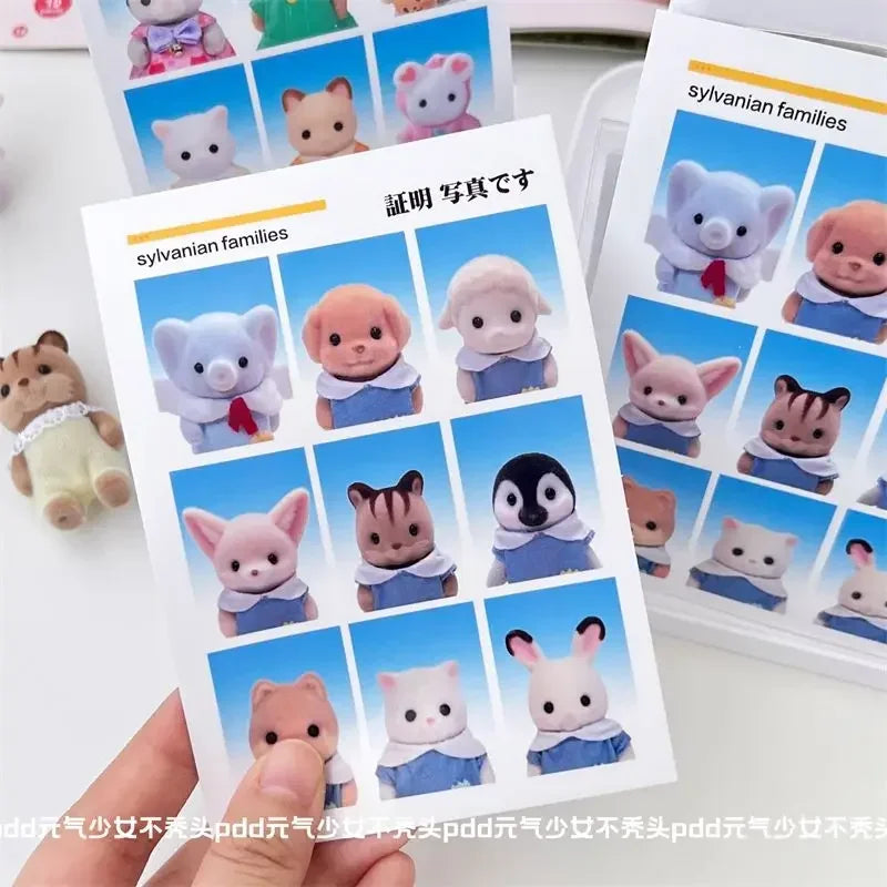 Sylvanian Families High-looking cute ID photo sticker mobile phone hand account decoration waterproof DIY sticker big head photo