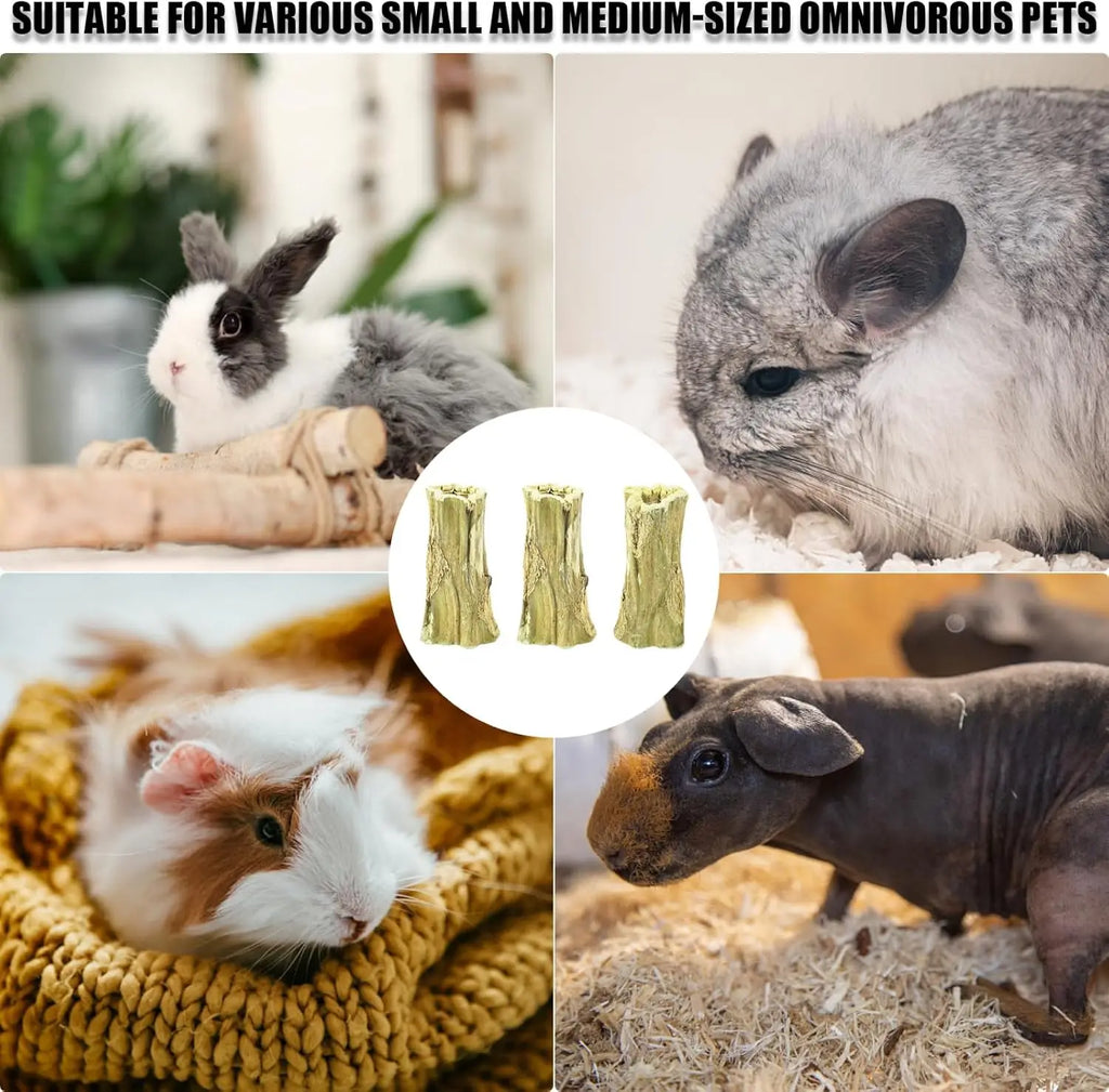Natural Bunny Chew Toys,Organic Papaya Wood Chew Sticks Hamster Chew Toy for Teeth Hamster Guinea Pig Rat Gerbils