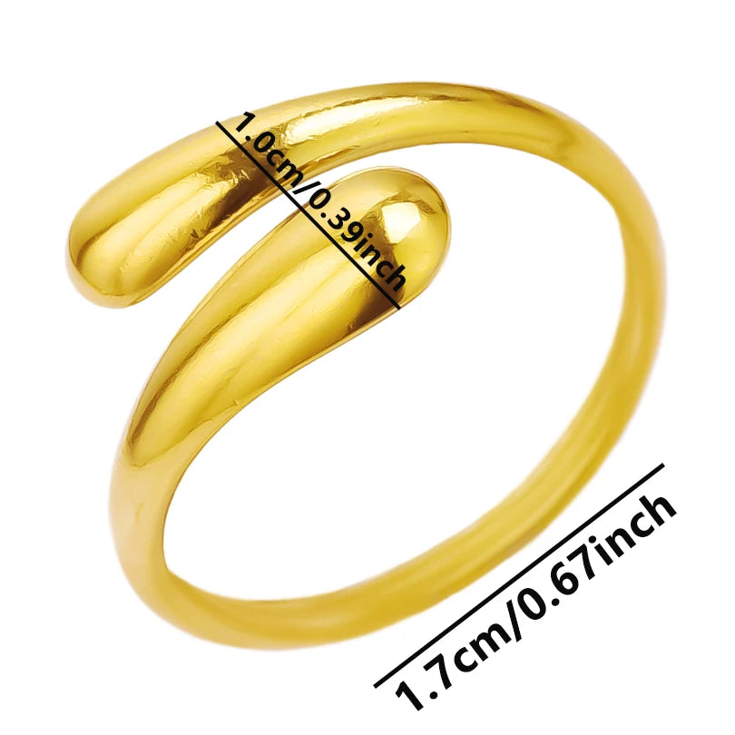 1pcs Classic Tiger Eye Real Stone Open Adjustable Stainless Steel Rings For Women Men Accessories Gold Color Finger Jewelry Ring