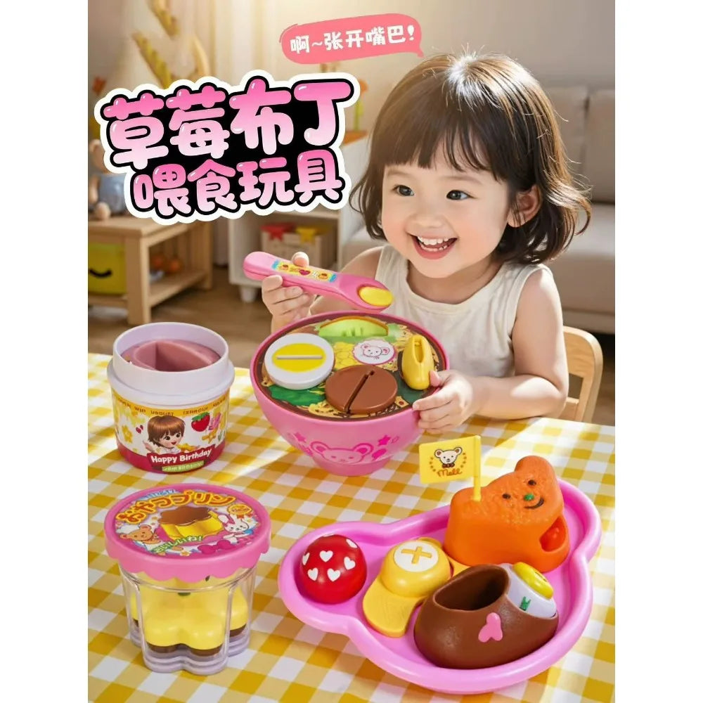 New 8PCS/Set Simulation Food Feeding Toys with Storage Box - Sweet Rice Ball Pudding Feeding Toy Kids Role Play Early Education