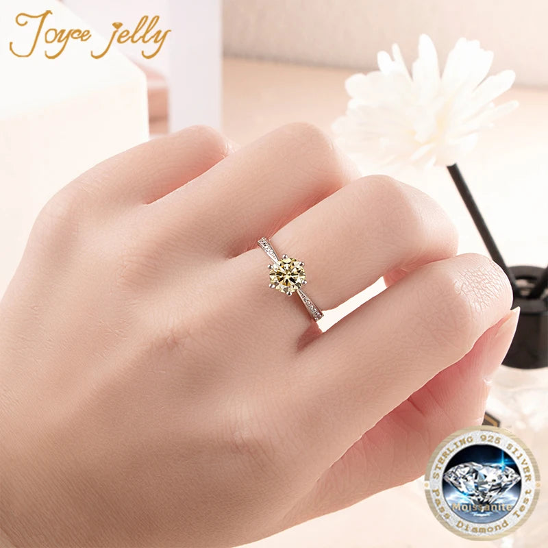 JoyceJelly Moissanite Jewelry Set With 1CT D Color VVS 3EX moissanite stone pass diamond test Wedding Luxury Fine Jewelry gift