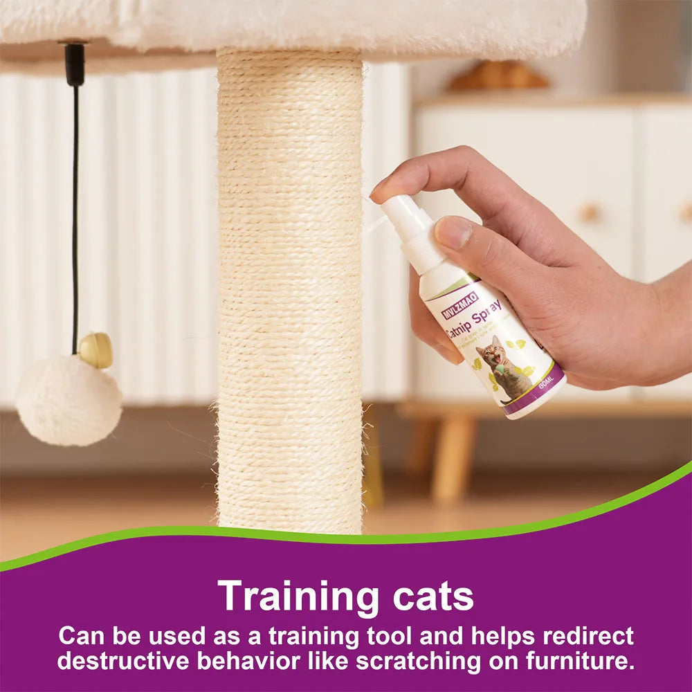Catnip Spray for Cats,Cat Scratching Spray to Boost Play,Calm Stress & Renew Toys,Transparent Cat & Kitten Behaviour Spray 60 ml