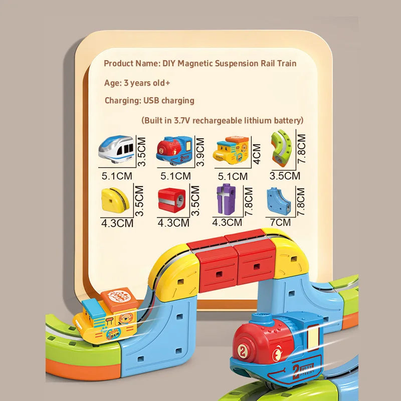 DIY Latest Educational Toys Assembly Magic Track Train Set Children's Toys Non-remote Control Rail Car Gift Box Christmas Gifts