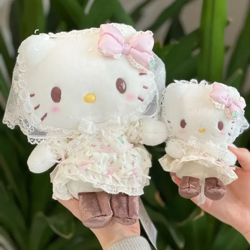 Forest Series Hello Kitty Floral Lace dress My Melody Plush Toy Keychain ballet dance My Sweet Piano KT Stuffed doll pendant
