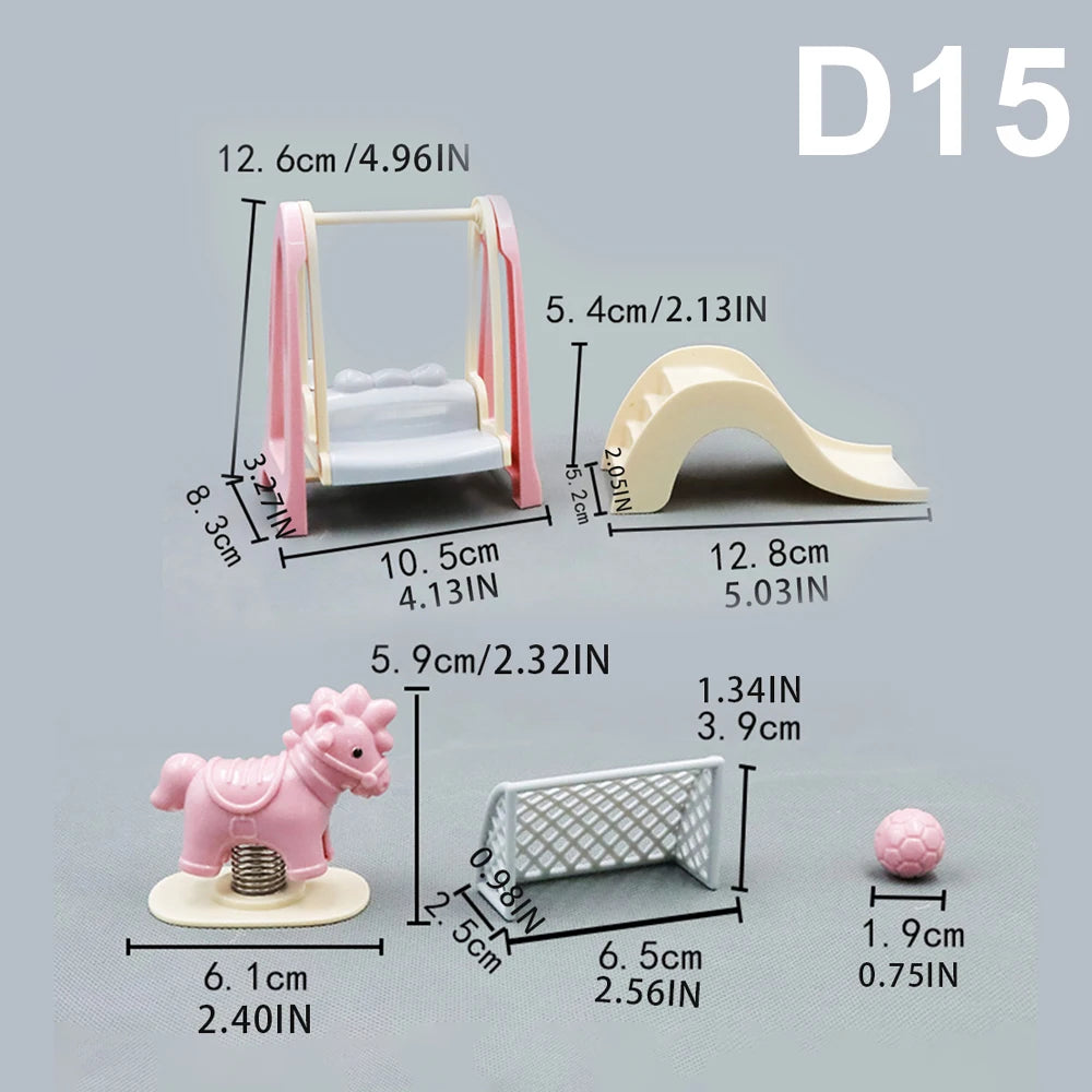 Doll House 1:12 Miniature Furniture Kitchen Toy Dining Table Dollhouse Accessories Montessori Bedroom Bathroom For Girl Gift