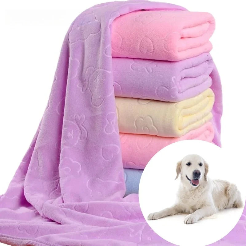Quick Drying Dog and Cat Towels Soft Fiber Towels Absorbent Bath Towel Pet Bathrobe Convenient Cleaning Towel Pet Supplies