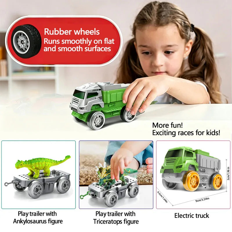 48pcs/set Dinosaur Racing Track Set Bend Flexible Race Track Racing Car Track Rail Car Toys Educational Puzzle Toys