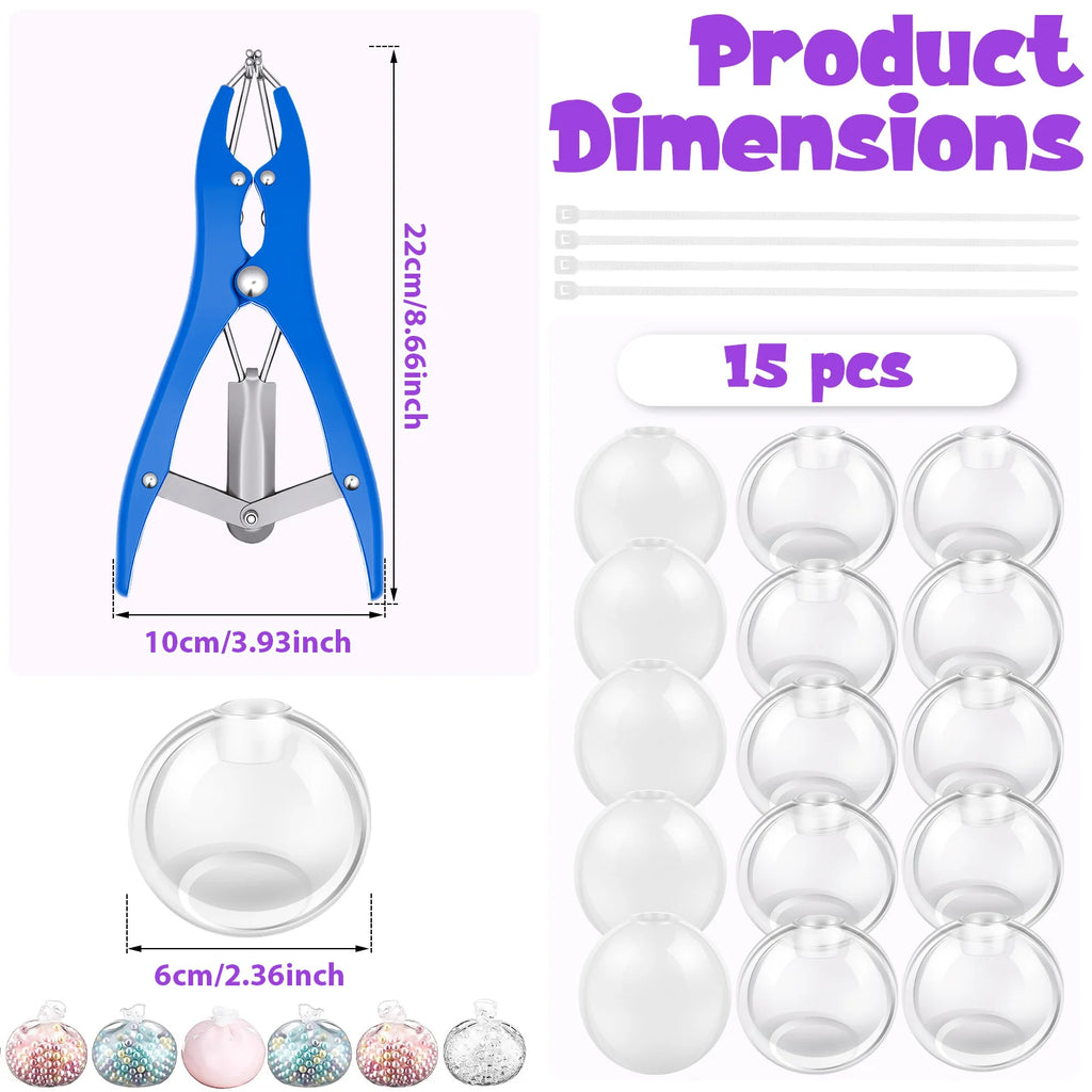 1Set DIY Stress Ball Making Kit Handmade Squishy Anxiety Relief Toy with Expander Tools Soft DIY Stress Ball Kit for Adult Craft