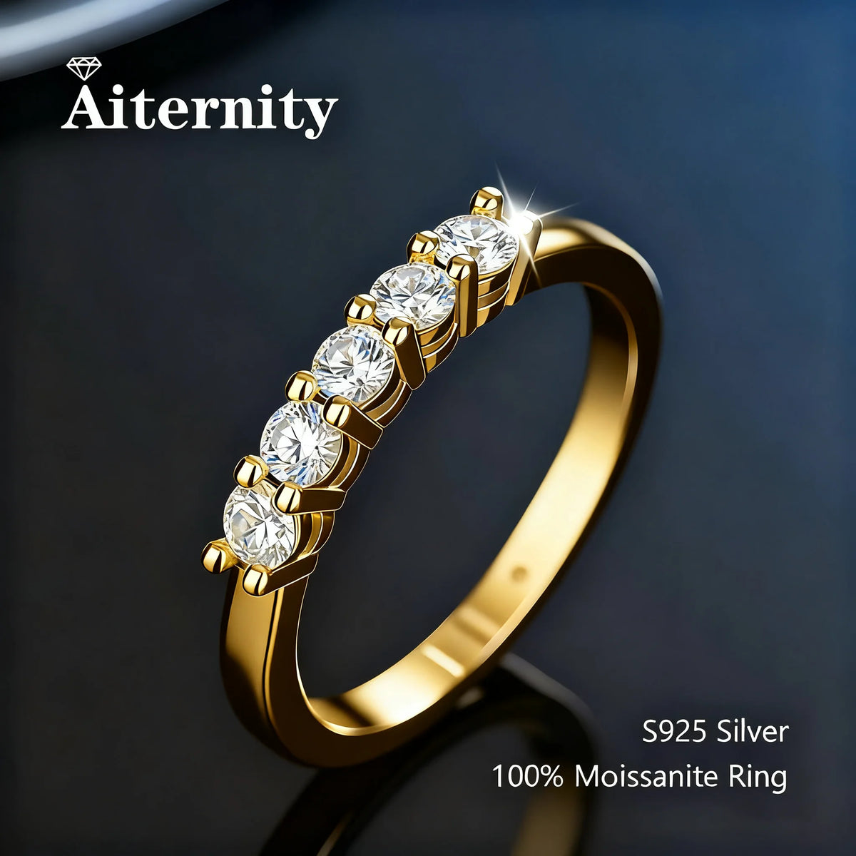 925 Sterling Silver Female Single Tail Ring100% Pass Diamond Tester Pen Moissanite Ring Matching Wedding Diamond Band for Women