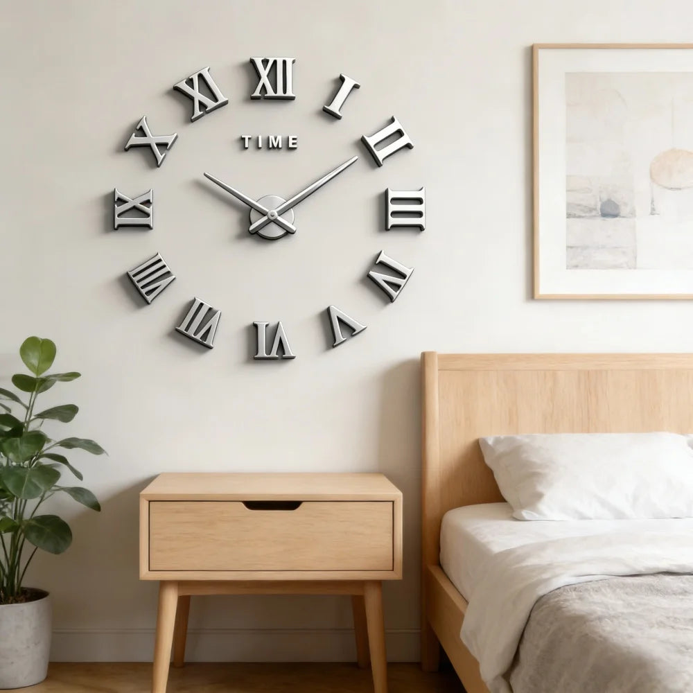 Large 3D Wall Clock Luminous Classic Wall Clocks DIY Digital Clock Wall Watches Stickers Silent Clock for Home Living Room Table