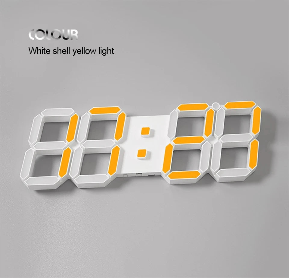 3D LED Digital Alarm Clock USB Charging Luminous Multifunctional Electronic Wall Clock Home Decorative Gift