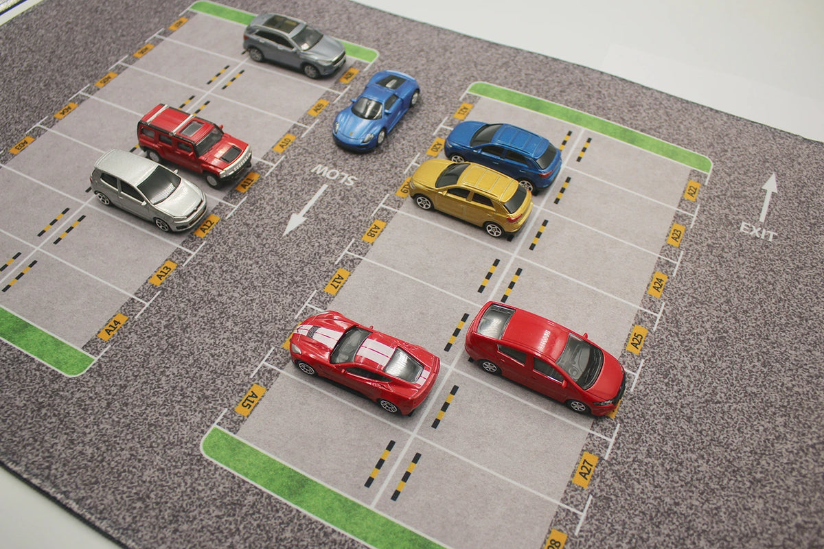 1:64 Scale Parking Road Garage Football Field Toy Mat Mouse Pad For Diecast Car Model Dolls Scene Display