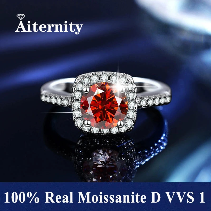 Men And Women's Moissanite Wedding Ring D VVS1 Adjustable Size S925 Silver GRA Certificate Wedding Ring