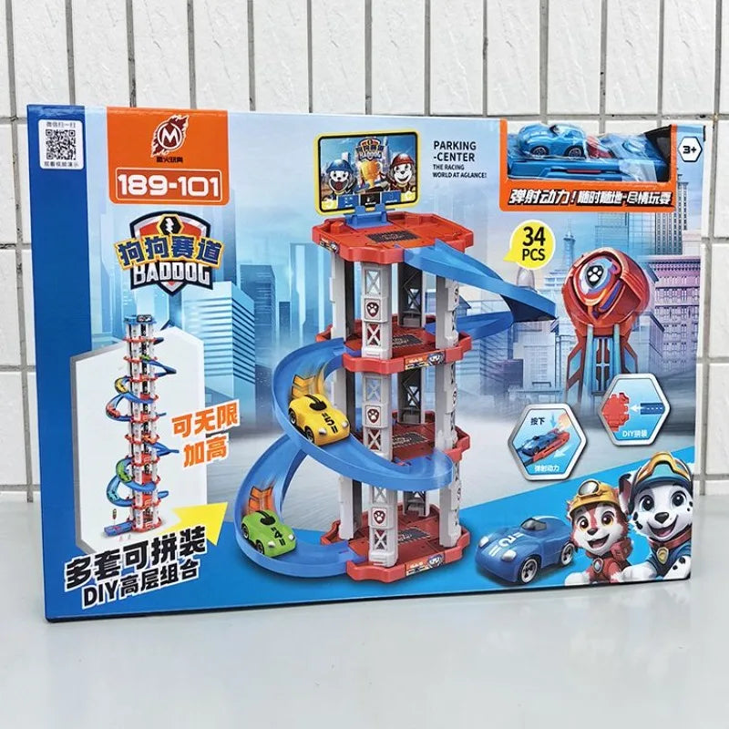 3D Children's Luxury Track Ejection Parking Lot Can Lift Multi-Layer Revolving Car Toys and Gifts！