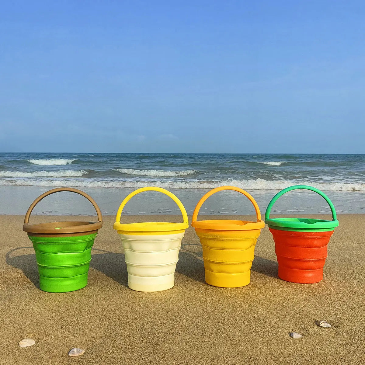 Kids Kitchen Folding Bucket Pretend Play Storage Fruit Children Play Outdoor Fun Education Toys For Boys Girls Beach Gifts