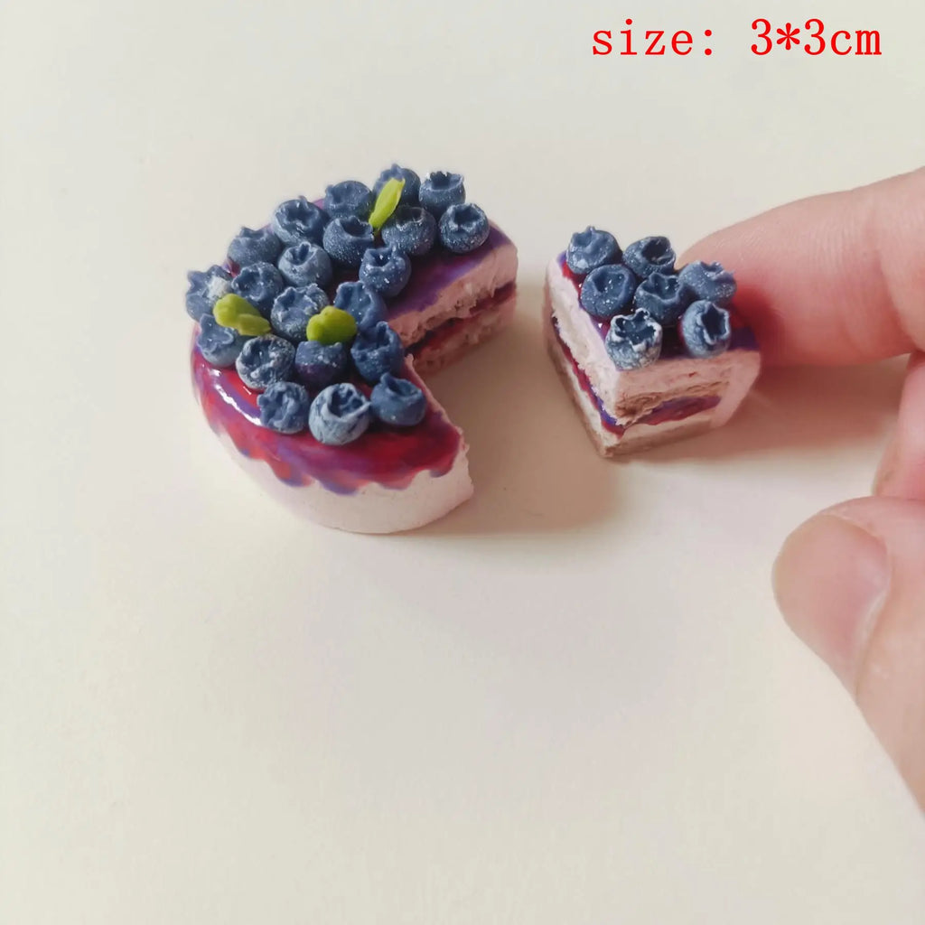 Mini 1/6 Scale Fruit Cake Dollhouse Accessory Eco-Friendly Clay Halloween Christmas Birthday Gift for Collectors