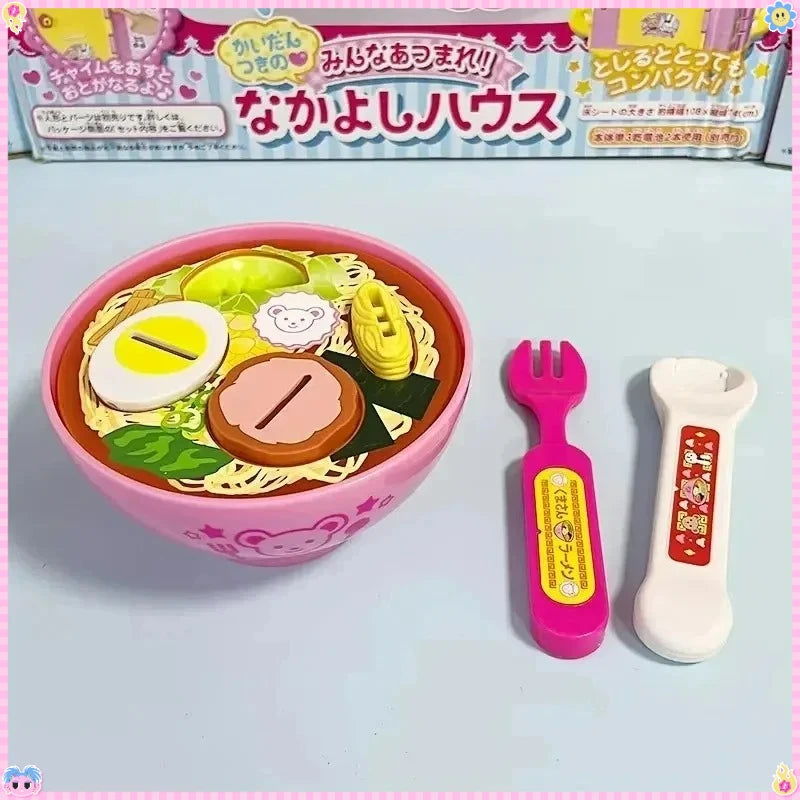 @9 Types Food Feeding Toy Japanese Pudding Feeding Toy Ramen Ice Cream Jelly Strawberry Pudding Set Kids' Role Play Toys Gifts