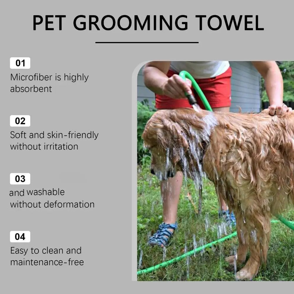  Quick-Drying Microfiber Pet Towel Absorbent Pet Bath Towel Embroidered Super Soft Towel For Cat Dogs Grooming Supplies