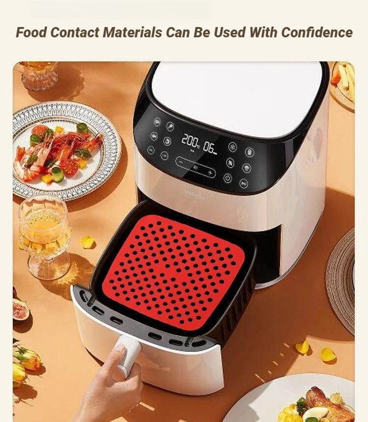 Reusable Silicone Air Fryer Mat Non Stick Baking Pad Inner Liner Cooking Bakeware Oil Cake Grilled Saucer