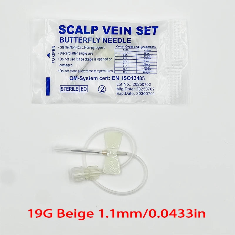 50 PCS Disposable Screw-type Butterfly Infusion Needle Double-wing Infusion Needle for Pet Care Room Suitable for Cats and Dogs