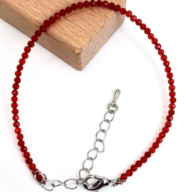 Mini 2-3mm Stone Beaded Faceted Natural Agat Quartzs Necklaces bracelet Female Fashion Party Choker for Women Girls Jewelry Gift