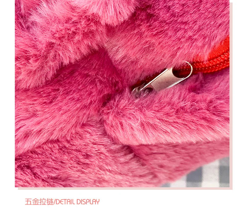 New Lotso Alien Cartoon Funny Plush Backpack Students Large Capacity Bag Girls Casual Soft Stuffed Schoolbag Lightening Bag