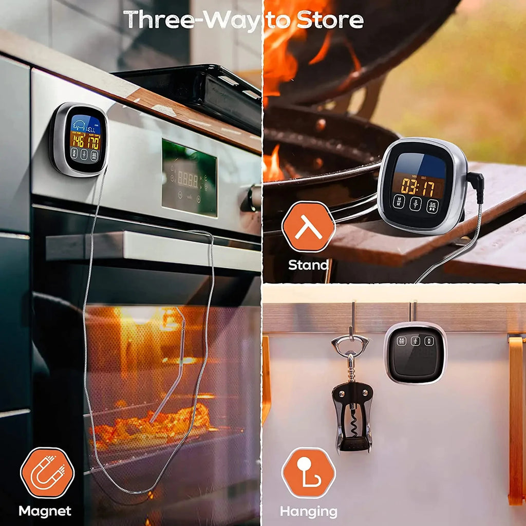 Digital Meat Thermometer Stainless Waterproof Touch Heat Gauge For Meat Thermometre Probe Kitchen Cooking BBQ Grill Thermometer
