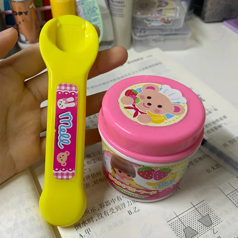 2025 New Food Pudding Feeding Toy Desktop Ornament Cute Pink Jelly Strawberry Pudding Set Ornaments Models For Kids Girls