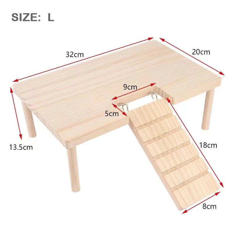 Unpainted Wooden Guinea Pig Hideout Climb House - Hamster Cage Decor Play Tunnel Small Animal Chew Toy Pet Habitat Accessories