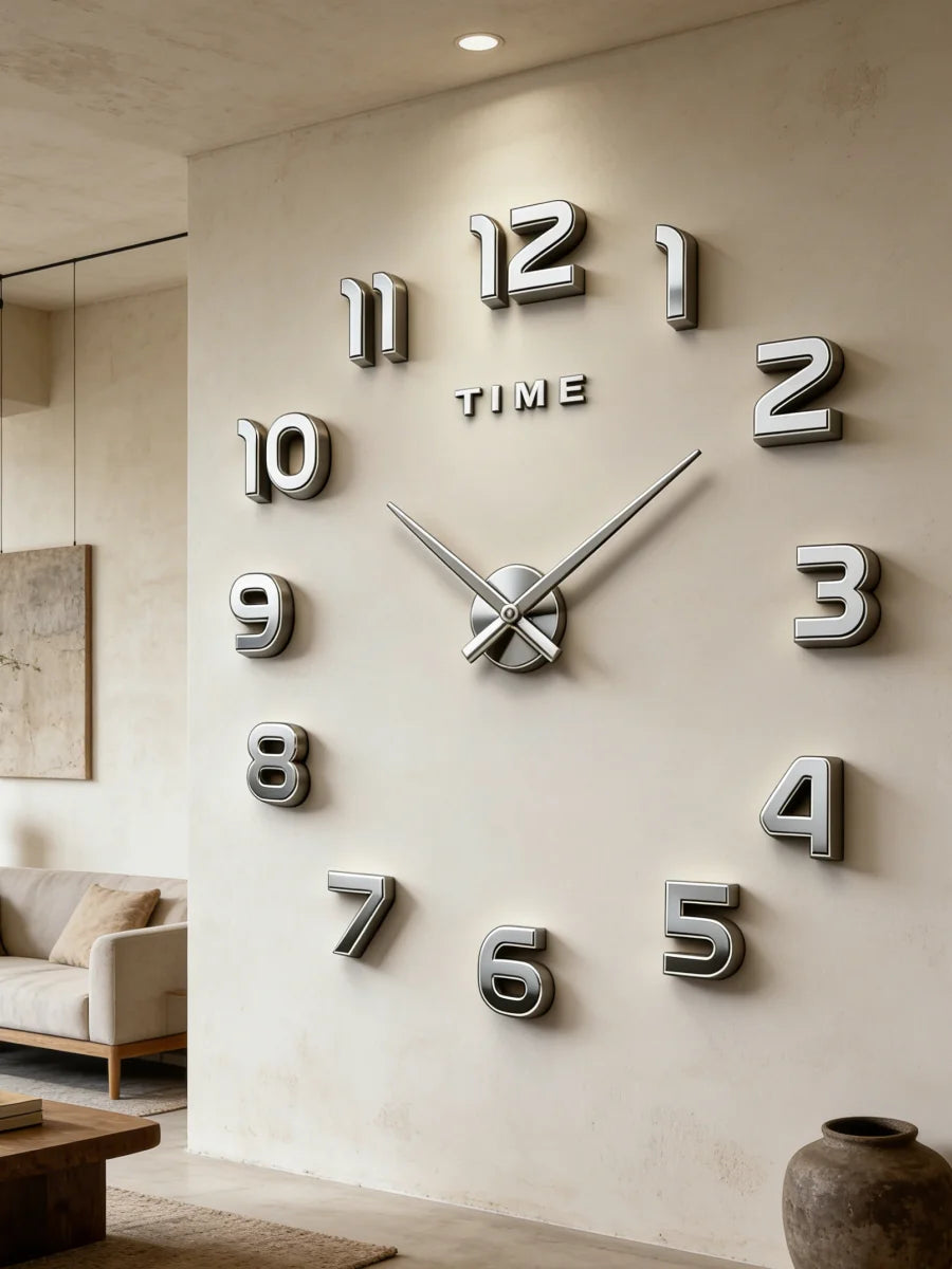 Large 3D Wall Clock Luminous Classic Wall Clocks DIY Digital Clock Wall Watches Stickers Silent Clock for Home Living Room Table