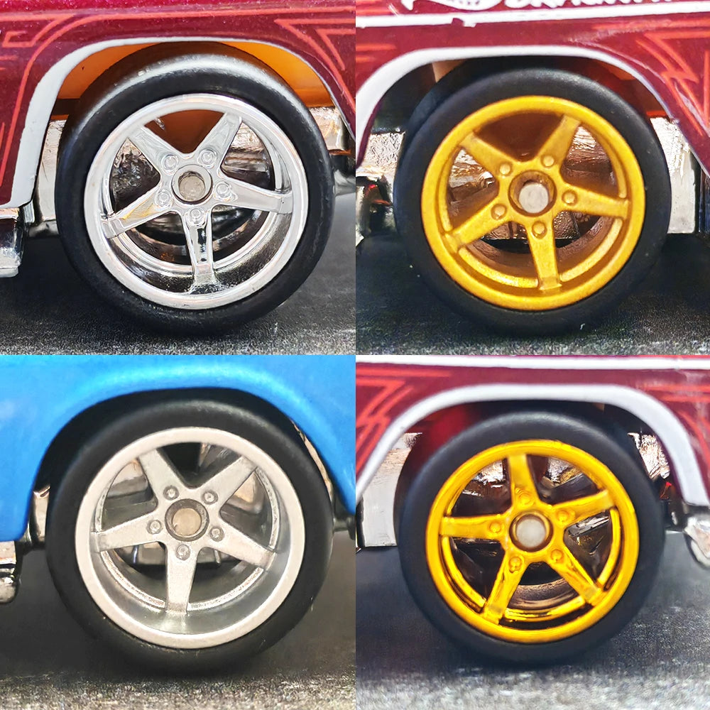 1/64 RLC Premium Wheels with Slick Tires for RLC Muscle Car Advan GT Model Car Refitting Parts D:11mm+13mm (1 Set)