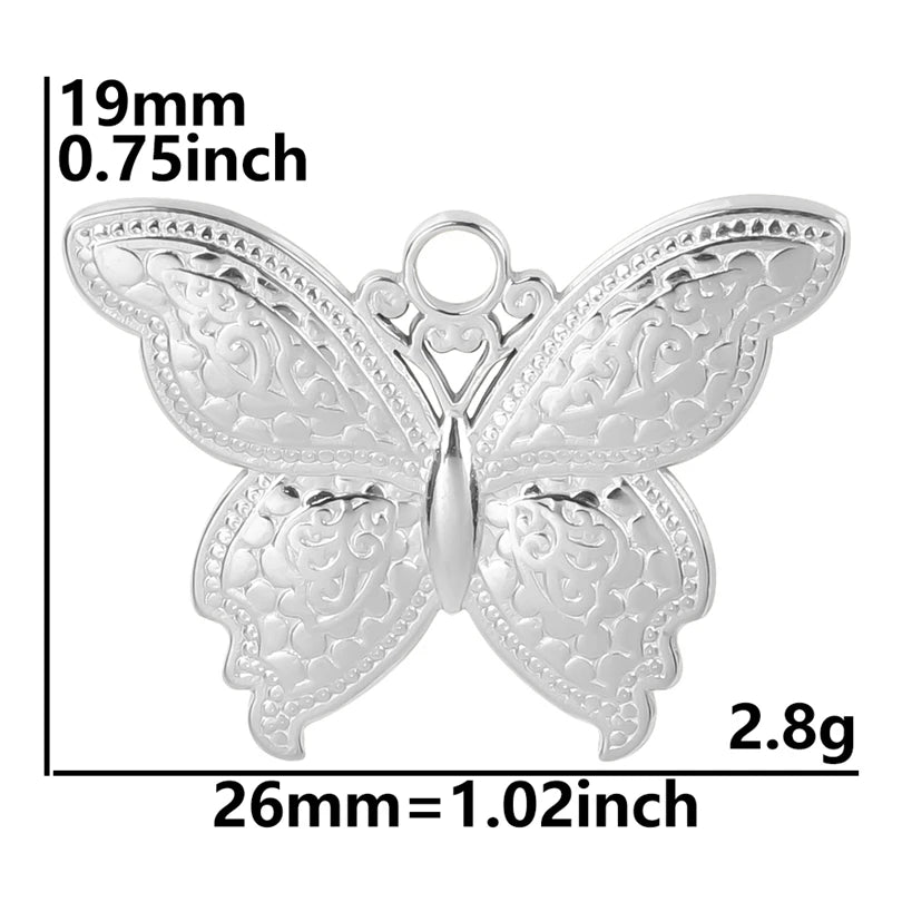 10PCS Ancient Egyptian Scarab Beetle Pendants Charms Stainless Steel Dragonfly Butterfly Pendant for Jewelry Making DIY Necklace