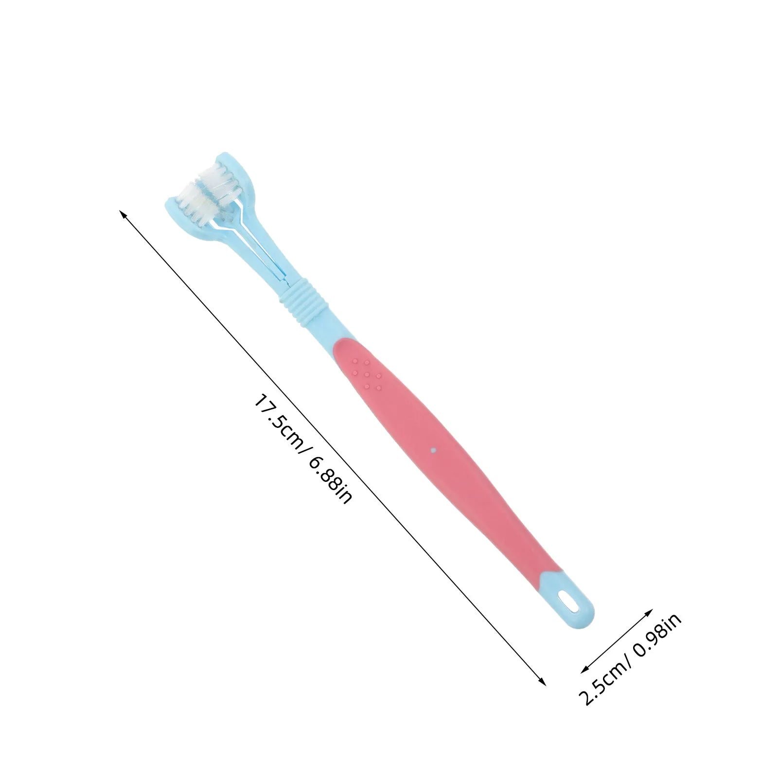 4Pcs Pet Toothbrush Three-Sided Triple-Head Design Soft Dental Brush Medium Dogs Cats Puppy Teeth Cleaning Cat Tooth Brush