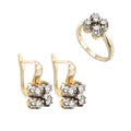 Simple and Exquisite Inlaid Zircon Two-Tone Jewelry Set Copper Plated 14K Gold Fashion Jewelry Birthday Party Wedding Souvenir