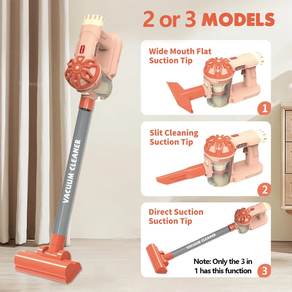 Kids Vacuum Cleaner Toy Realistic Pretend Play for Toddlers To Learn Cleaning Housekeeping Educational Toys for Boys Girls Gifts