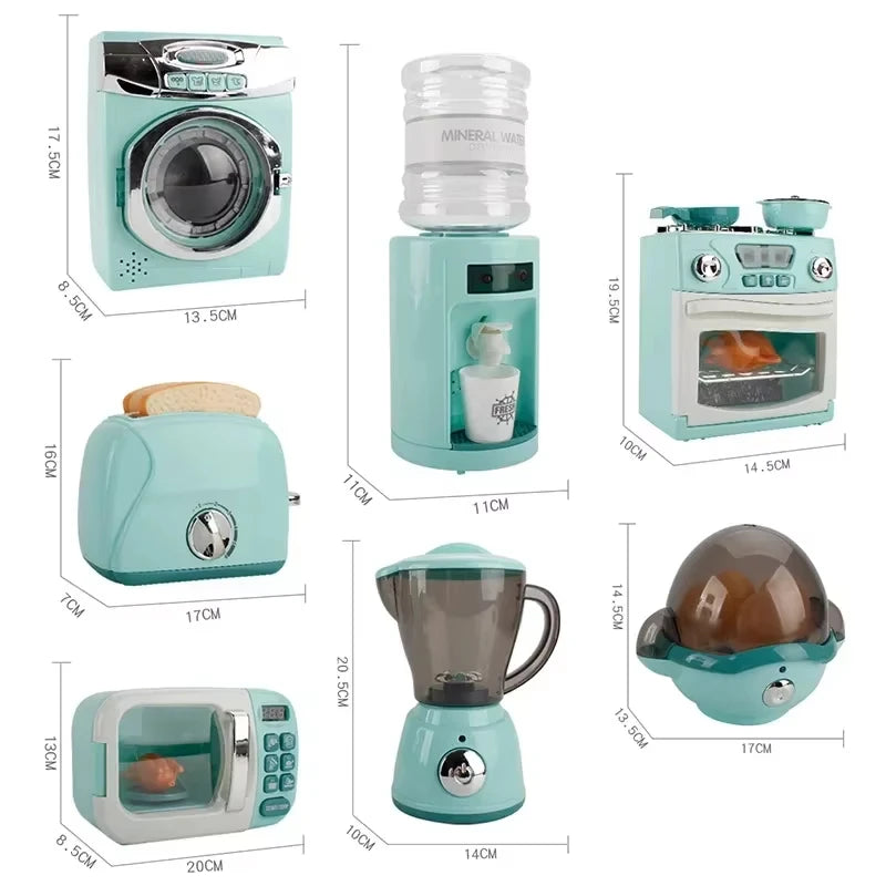 Simulation Kitchen Appliance Playset Kids Pretend Play Kitchen Toy Mini Household Appliance Role-Play Set Educational Toys Gifts