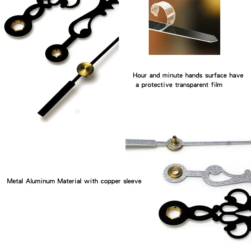 12888 Young Town Screw In Type 4 Kinds Sweep Plastic Movement With Pendulum 9301 Black Hands Clock Accessory Quartz DIY Kits