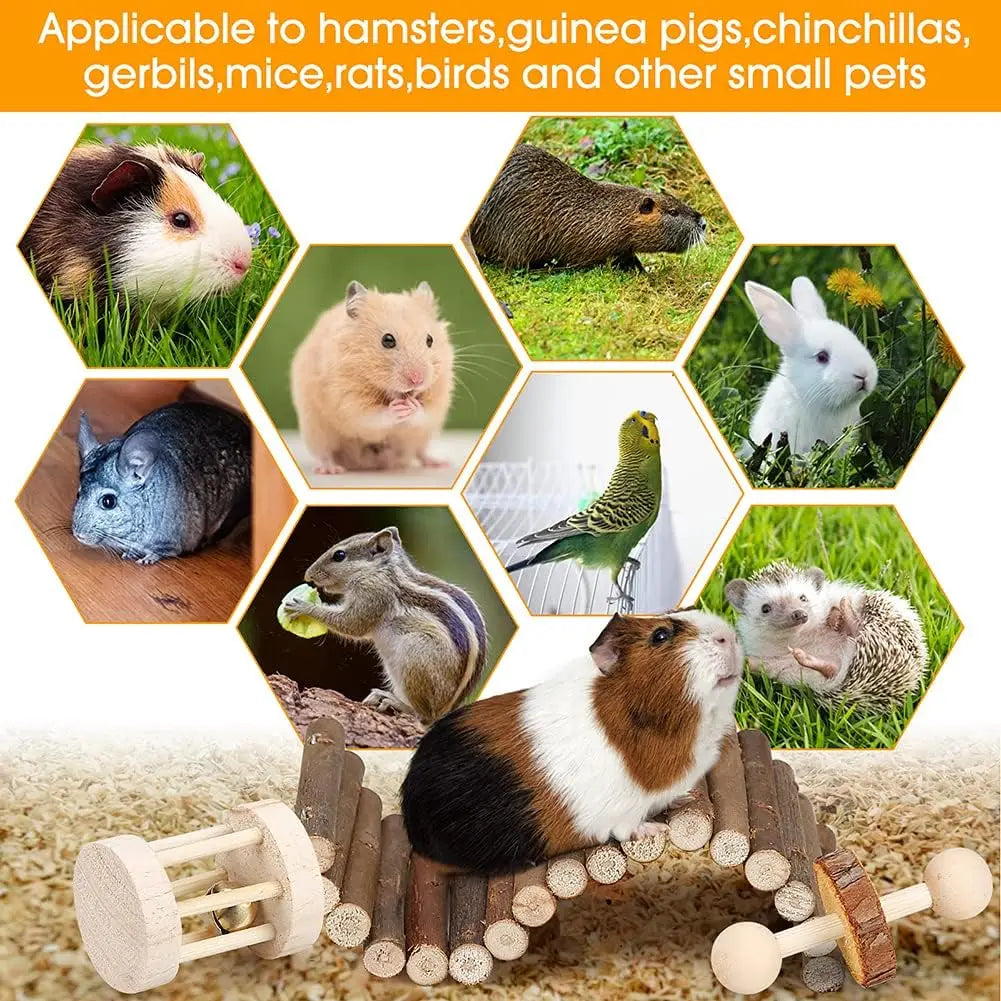 8-Piece Set Pet Rabbit Guinea Pig Dragon Cat Fun Toy Hamster Tooth Grinding Set Pet Tooth Grinding Snacks