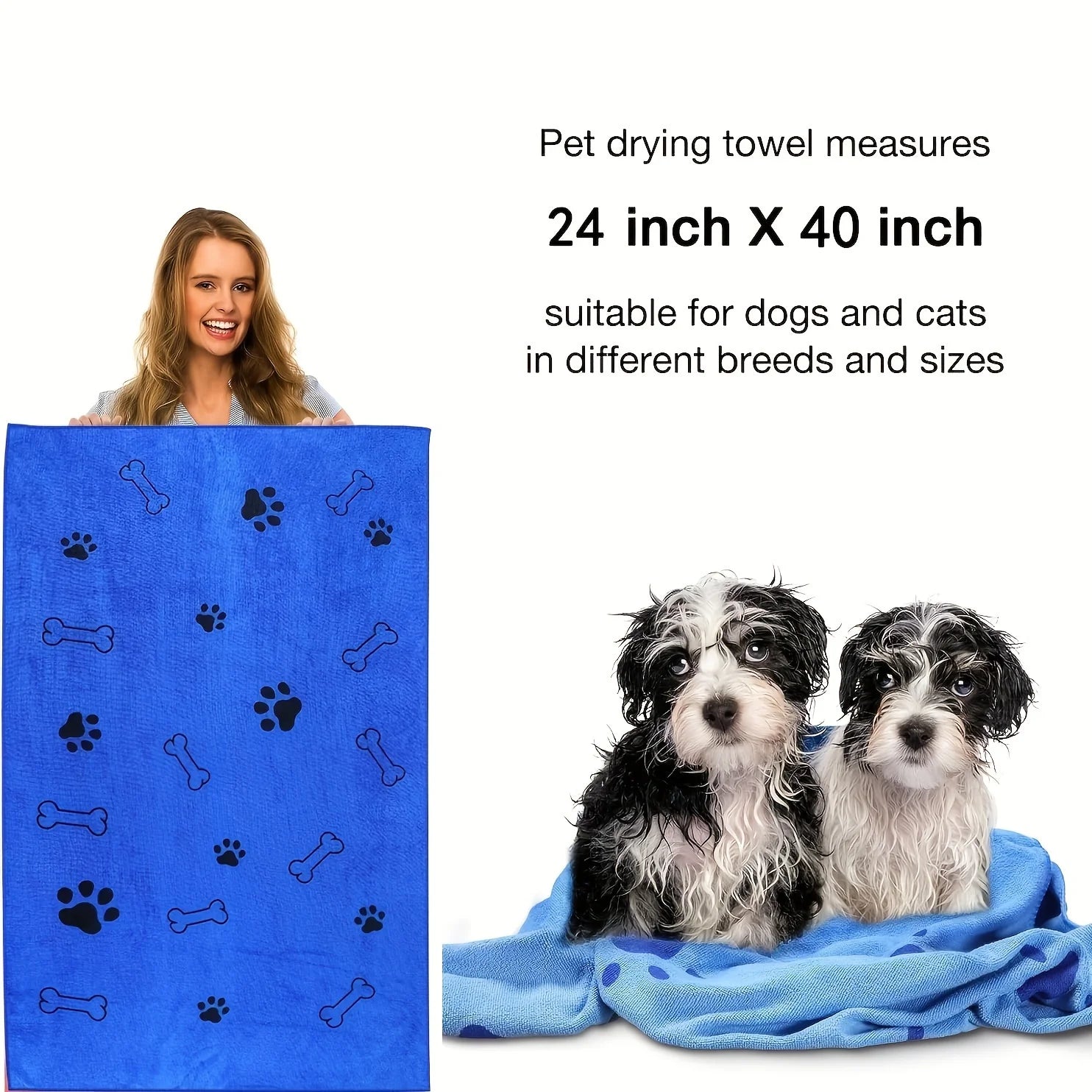 Quick-Drying Microfiber Dog Towel Absorbent Pet Bath Product Fiber Quick-drying Bath Towel Car Wiping Cloth Pet Supplies