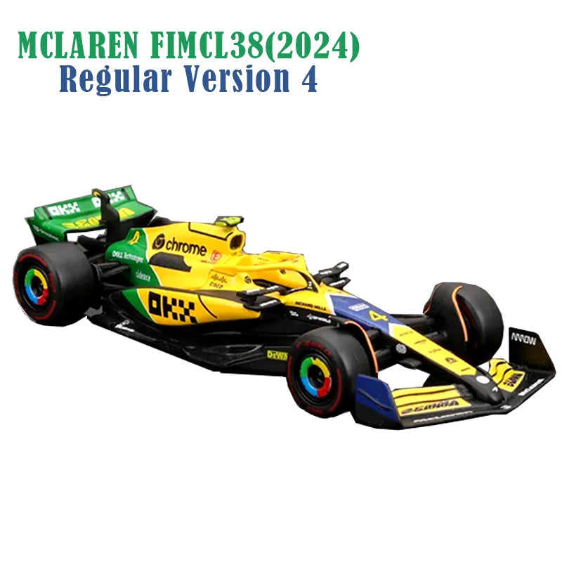Bburago 1:43 McLaren F1 MCL38 2024 Miami GP Formula 1 Alloy Diecast Model Car #4 Lando Norris #81 Oscar Piastr Toy Gift