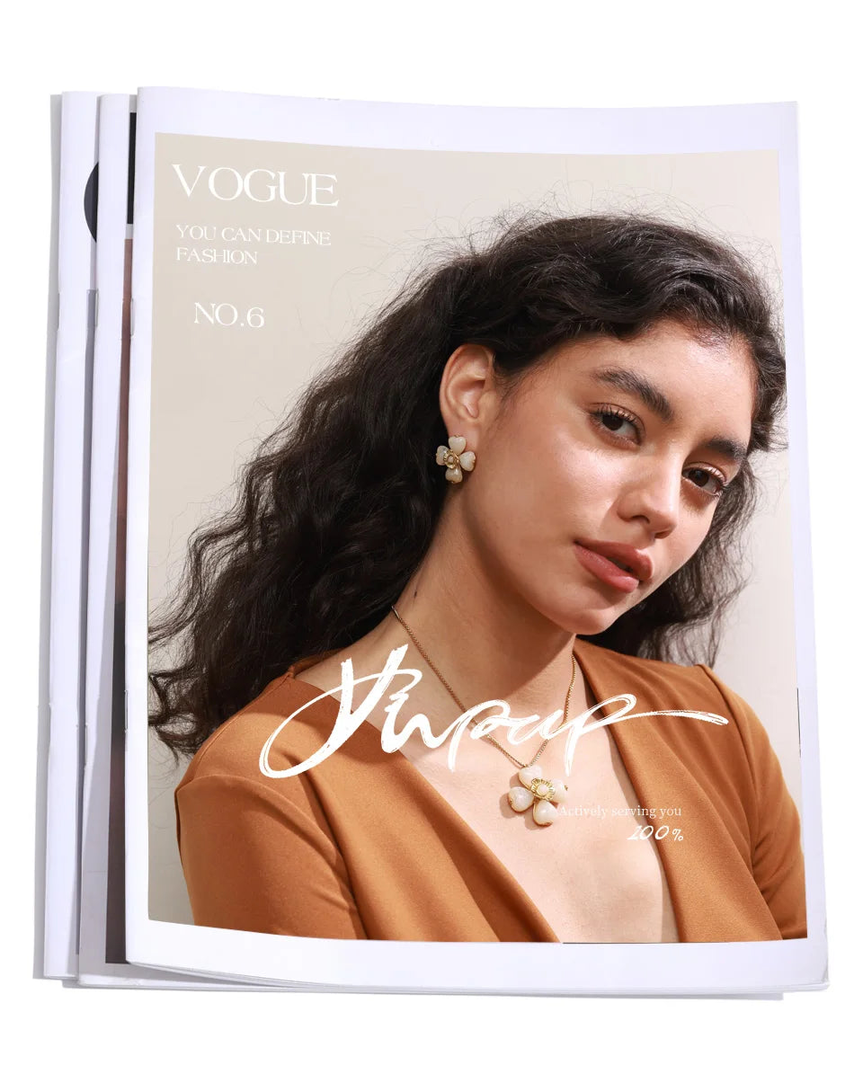 Yhpup Hot Style Acrylic Flower Pendant Necklace Earrings Ring Set for Women Stainless Steel Exquisite Jewelry Wholesale